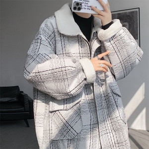 M-8XL格子羊羔毛棉服冬季大码小香风加绒外套加厚棉衣MF7001/P138