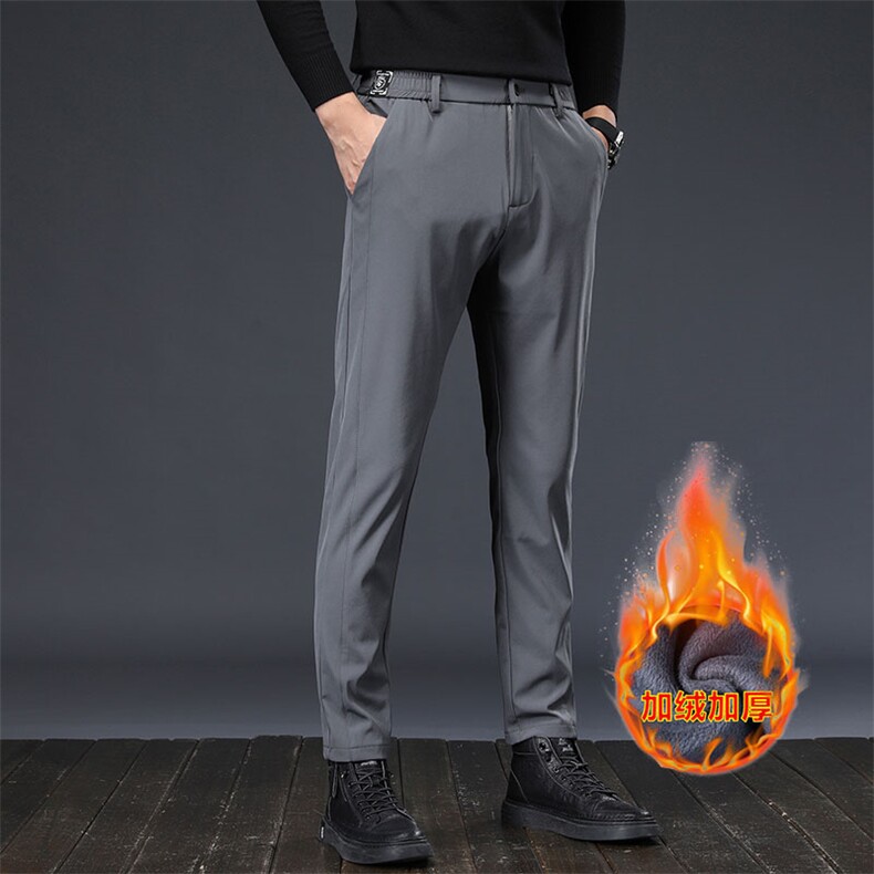 休闲裤男秋冬季厚款港风宽松坠感长裤简约舒适西裤1065四季有货，男装休闲裤，星座224