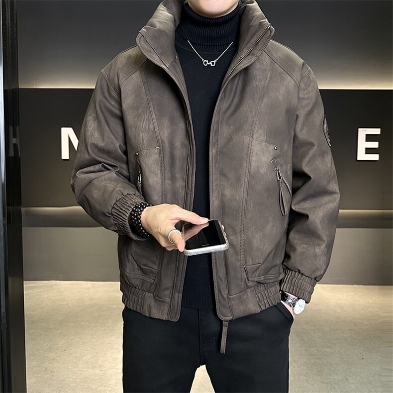 M-3XL28996-P245标50绒冬季保暖立领皮羽绒控券后价338,男装棉衣,电商B321-1