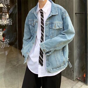 潮流春季夹克纯色男外穿慵懒长袖青春流行方领单排扣GT087P60图片