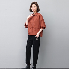2023春装套装女宽松显瘦2023年新款潮纯色两件套装，女装套装/套裙，独衣靓