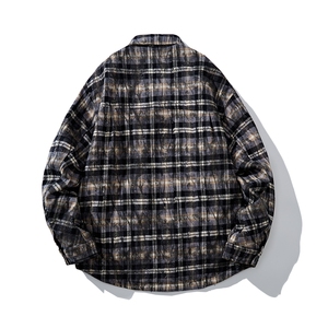 男士格子翻领羽绒服外套  D213-25192-P370图片