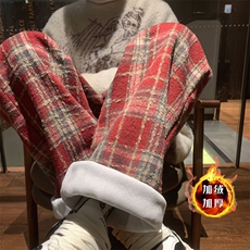 XZ616冬季新款毛呢格子加绒加厚直筒休闲长裤TY997P65控78，男装休闲裤，星座512A（原616）