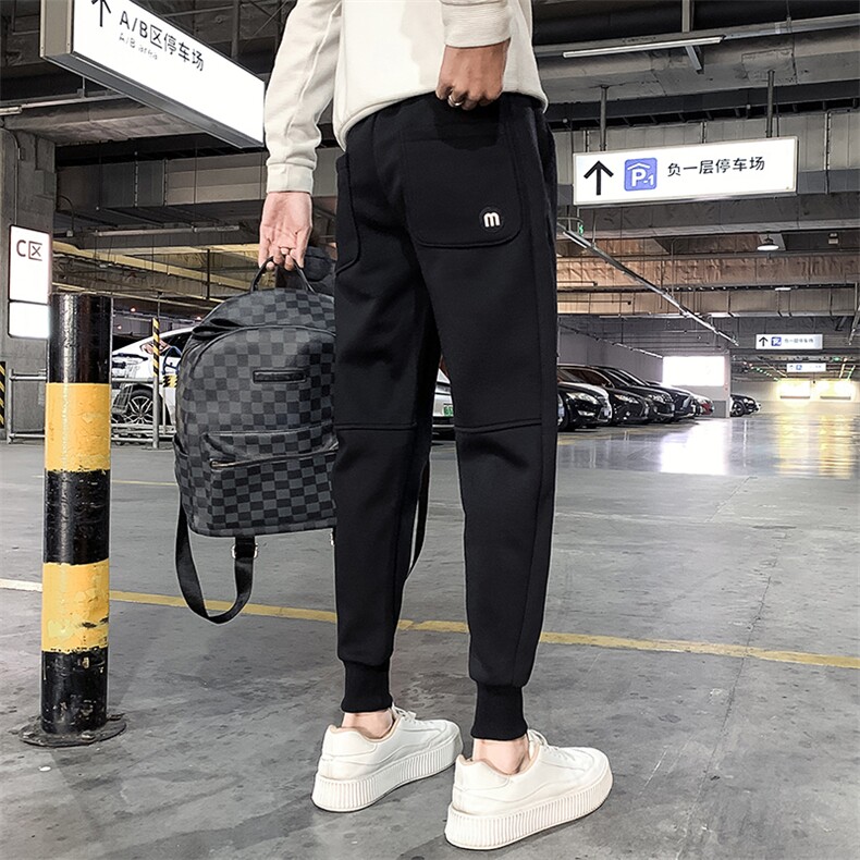 社会精神小伙春秋加绒卫裤运动束脚男裤DS-B249-KK94-P58-加绒P68,男装休闲裤,星座215（原电商B249）