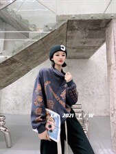 2021冬款加绒假两件卫衣，女装卫衣/绒衫，简蔻