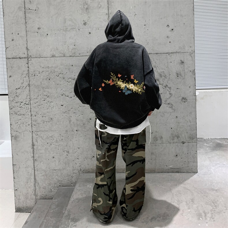 美式重磅水洗复古连帽卫衣潮流大码潮牌做旧XZ517A-BK6673-P68,男装卫衣,星座517A