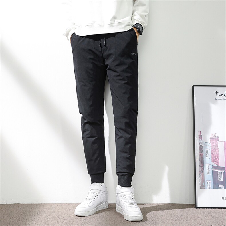 冬季新款男士直筒加厚保暖羽绒裤中年商务休闲免烫长裤子爸爸装，男装棉裤，电商B212（原钱塘6029）