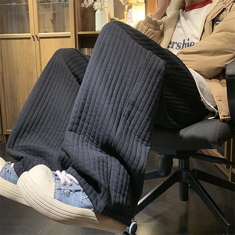 竖条纹夹棉抽绳休闲裤XZ604-K124-特P35控68,男装休闲裤,星座604