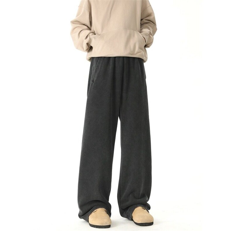 W9067-P48网图现货春季新款美式水洗重磅卫裤休闲宽松直筒裤，男装休闲裤，星座1608-2