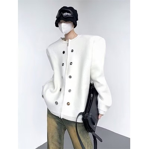 574-P50 春秋韩系小香风毛衣男士高级感轻奢针织衫时尚穿搭图片