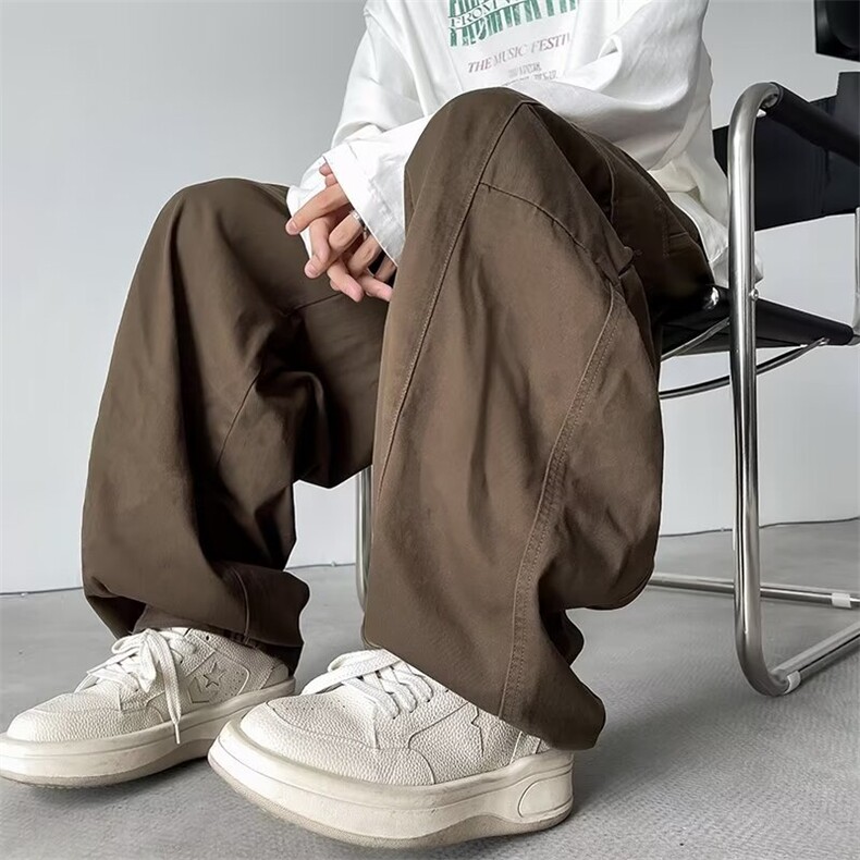 直筒工装裤男运动潮牌百搭日系休闲潮流多口袋青少年裤子H16/P58,男装工装外套,星座506