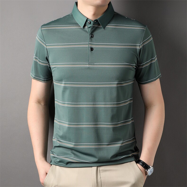 男式夏季新款中老年T恤男短袖翻领商务休闲体恤Polo衫，男装T恤，电商B360