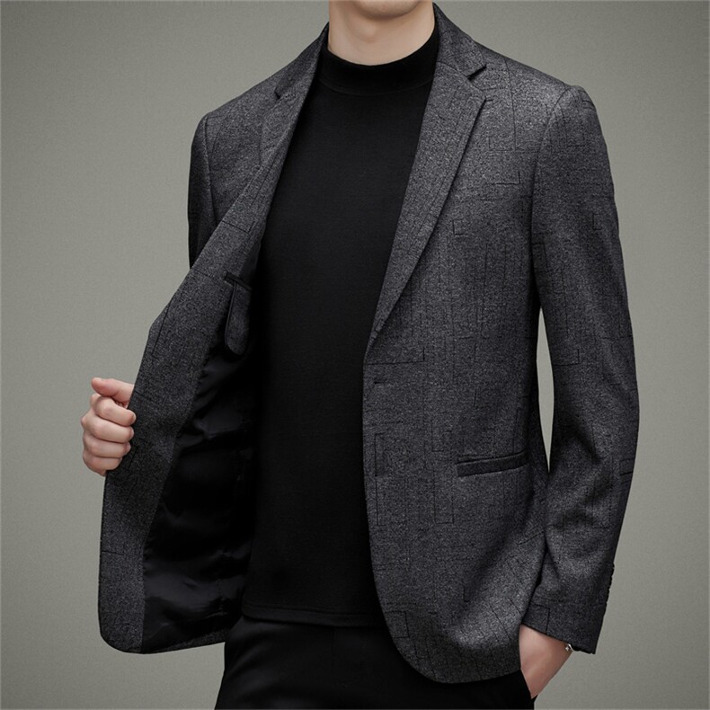 DJ6855钱塘2020-3商务休闲简约合身秋冬季中年男士西服P157,男装西服,钱塘207-3