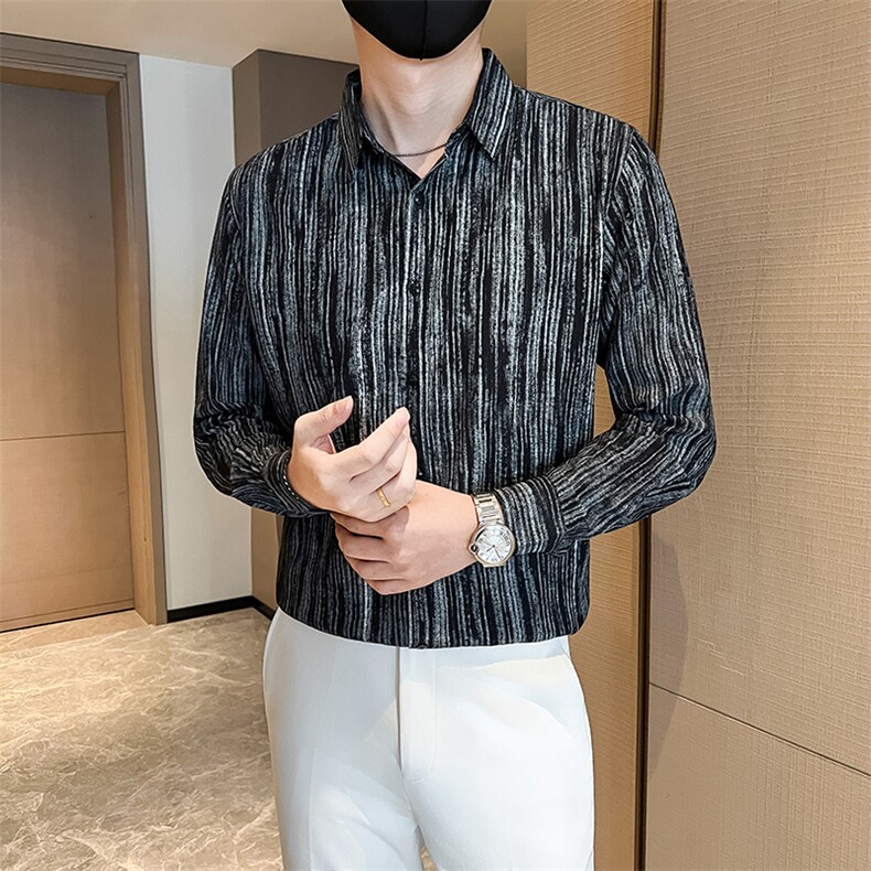 秋冬新款男士简约长袖衬衫社会小伙店主风衬衣301A-1/CS605/P58,男装衬衫,星座301A-1