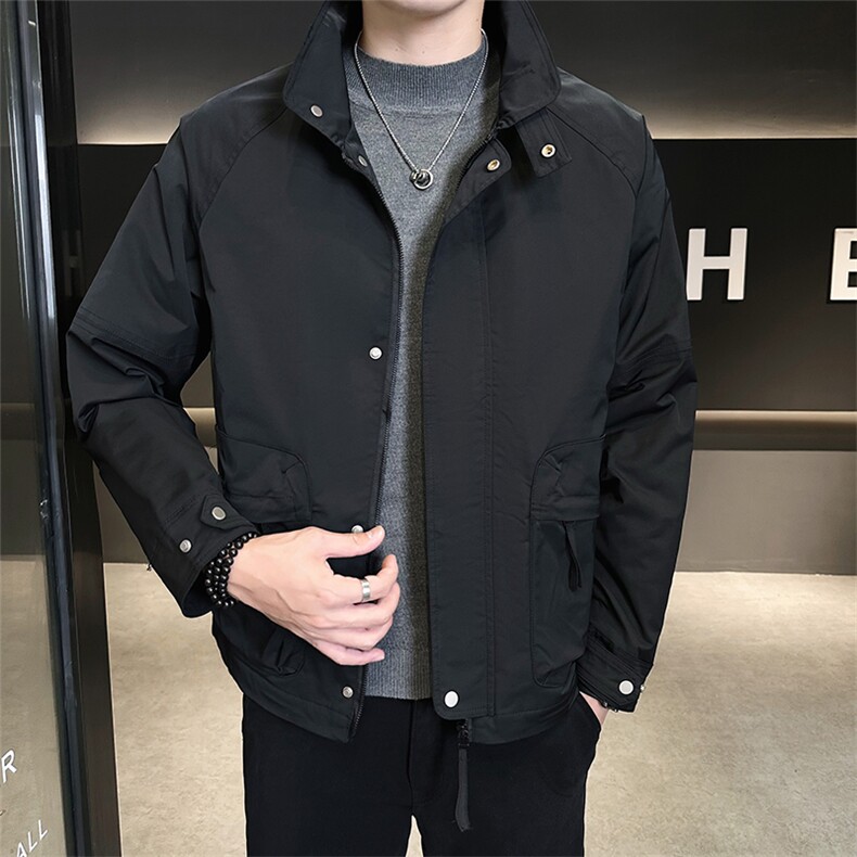 2024店主风加棉加厚休闲工装夹克保暖棉服立领外套男18866-P150图片