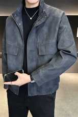 皮衣外套男秋季2025新款宽松潮流休闲皮夹克C317-J8805-P155，男装夹克，电商C317