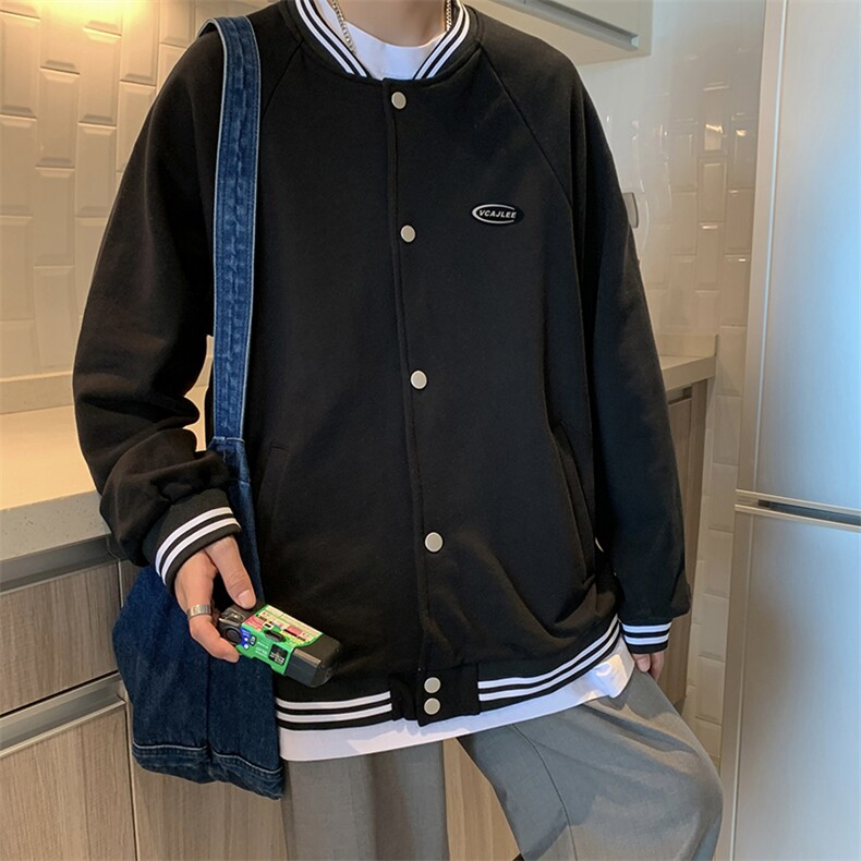 新款秋季日系外套宽松韩版纯色显瘦百搭学生夹克上衣W1424-P38,男装夹克,星座512-2