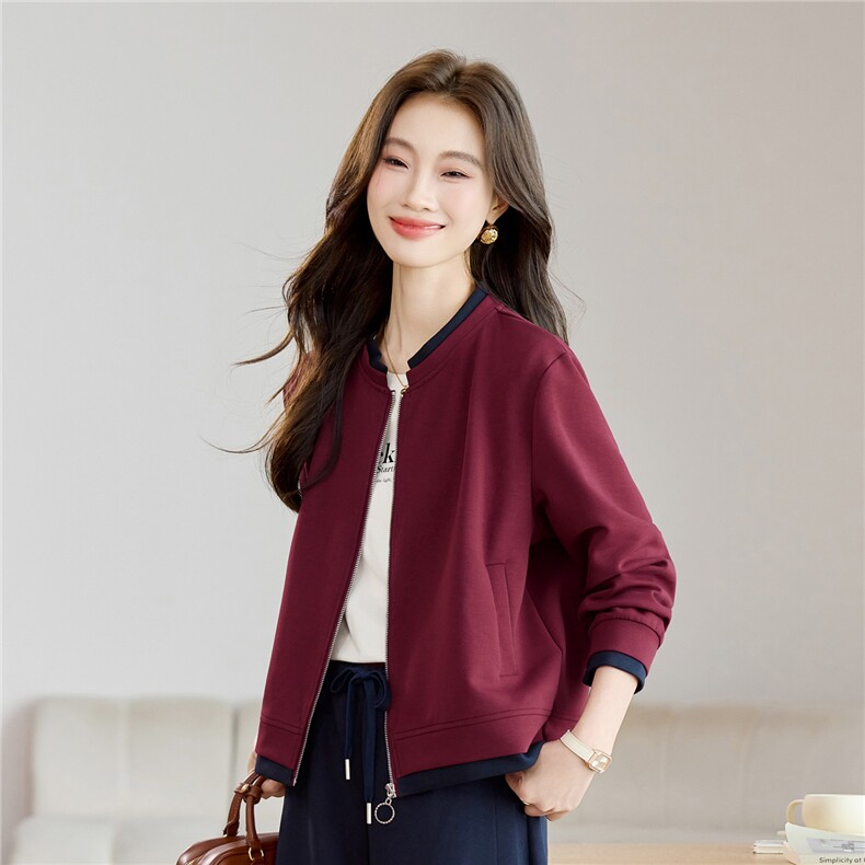 棒球服外套女装2026新款春季正肩开衫休闲短款夹克上衣长期有货，女装卫衣/绒衫，璐依舞