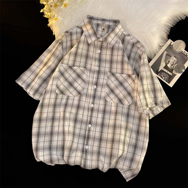 休闲时尚美式格子上衣外套C101-P28控48-XZ402-2大货足工厂直销图片