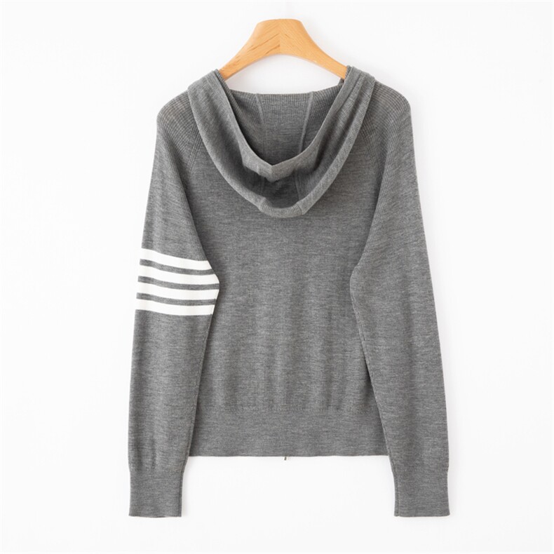 女士秋冬插肩袖连帽拉链羊毛衫羊毛，女装羊毛衫，润匹羊绒