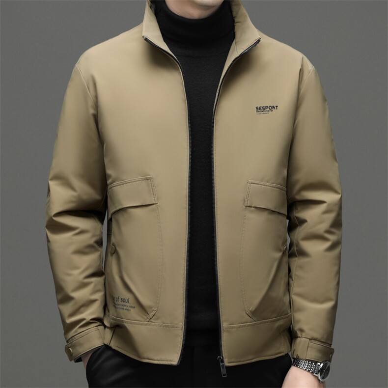 CAH9317钱塘2020-2冬季厚款立领时尚休闲简约中年男士羽绒服P225,男装羽绒服,钱塘207-2