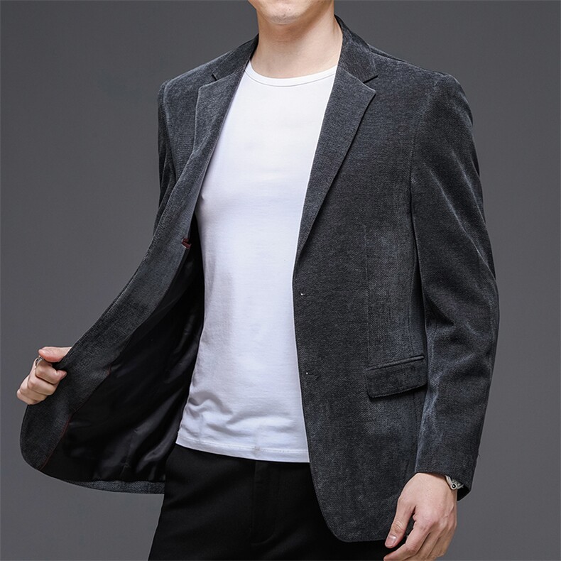 男士秋季新款西装外套中年爸爸商务正装西服2023春秋宽松上衣,男装衬衫,电商B212（原钱塘6029）