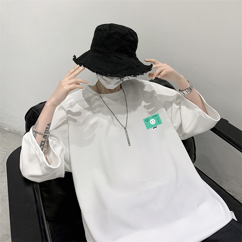 Q11264-P30 春夏季七分袖t恤男大码五分袖男短袖中袖 大皂风图片