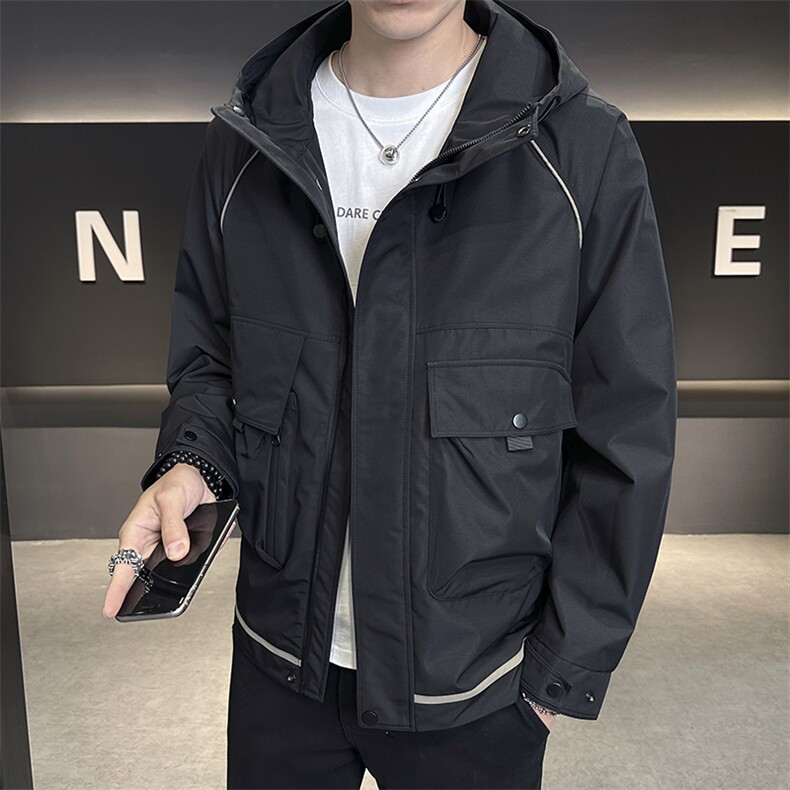 秋季夹克男高品质连帽外套型男商务休闲青年外套男N8817-P95,男装夹克,星座310B-3