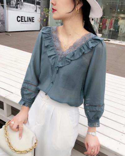 天丝蕾丝小衫,女装,依纤