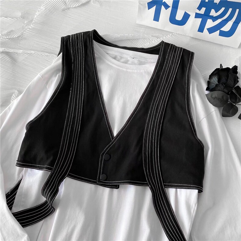 简约文艺ins潮百搭原宿V领青春流行慵懒新款日系马甲JB07P28,男装背心/马甲,星座1116-2