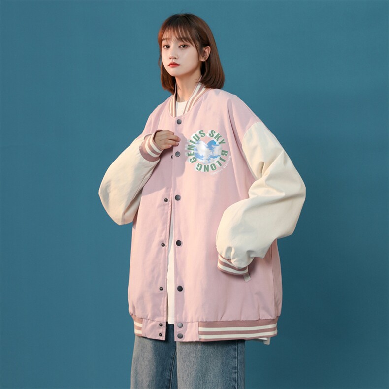 中性风 春秋季情侣棒球服男女休闲夹克女时尚外套男BQF296-P50图片