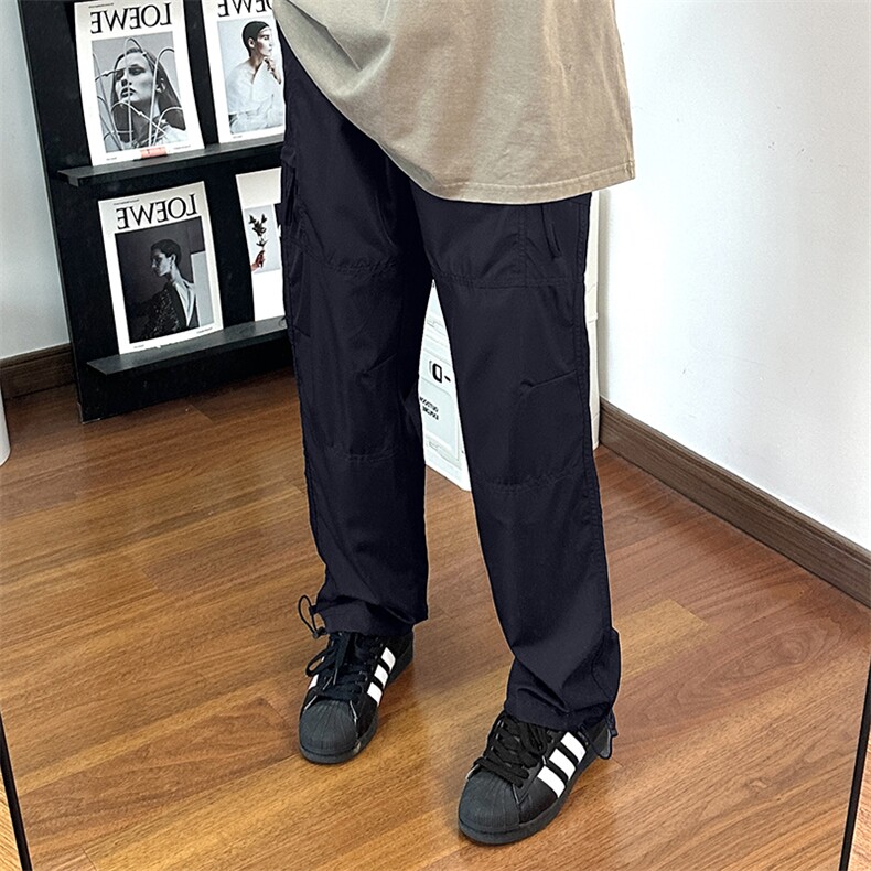 自拍图有大货夏季工装裤男薄款直筒潮牌宽松阔腿长裤K65-P40,男装工装外套,电商A178