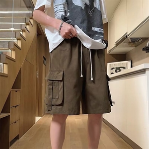 水洗工装短裤男夏季特厚水洗斜纯棉五分中裤休闲大裤衩 D1073图片