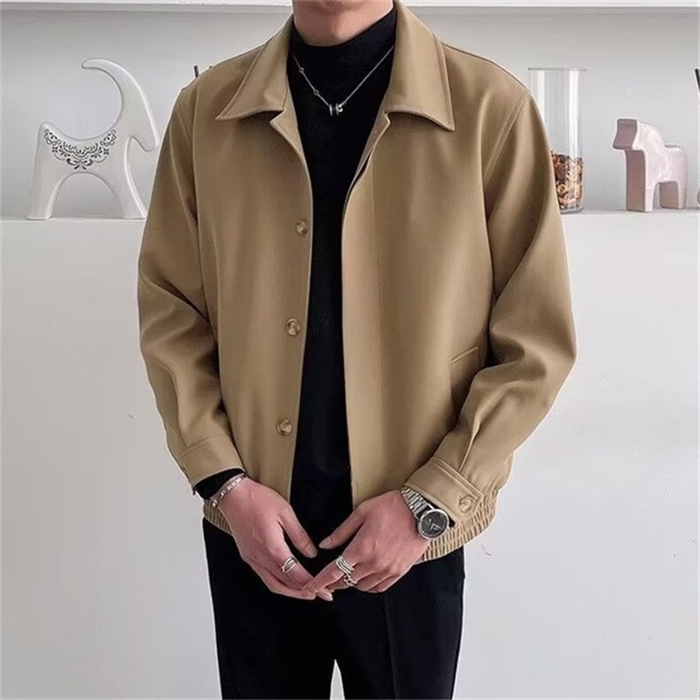 W10381-P50 网图现货 美式复古宽松翻领行政夹克百搭外套图片