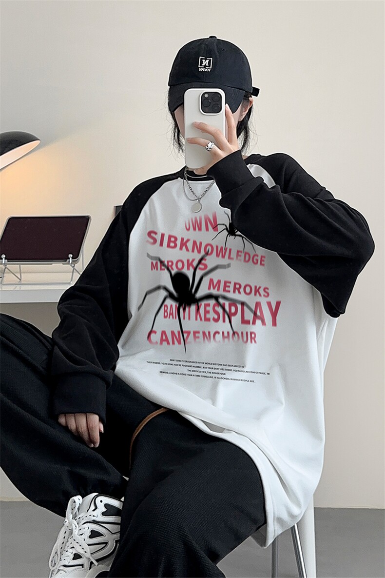 德绒打底DY5306-TP30控价48冬季印花宽松上衣男女时尚圆领卫衣,男装卫衣,电商A102-1