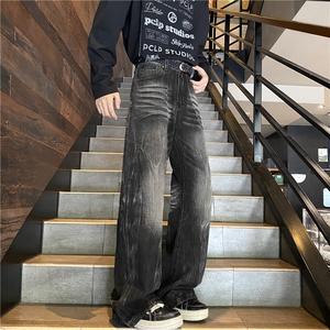 抖音品质美式高街水洗裂纹设计微喇牛仔裤B315-K25809-特p45控88图片