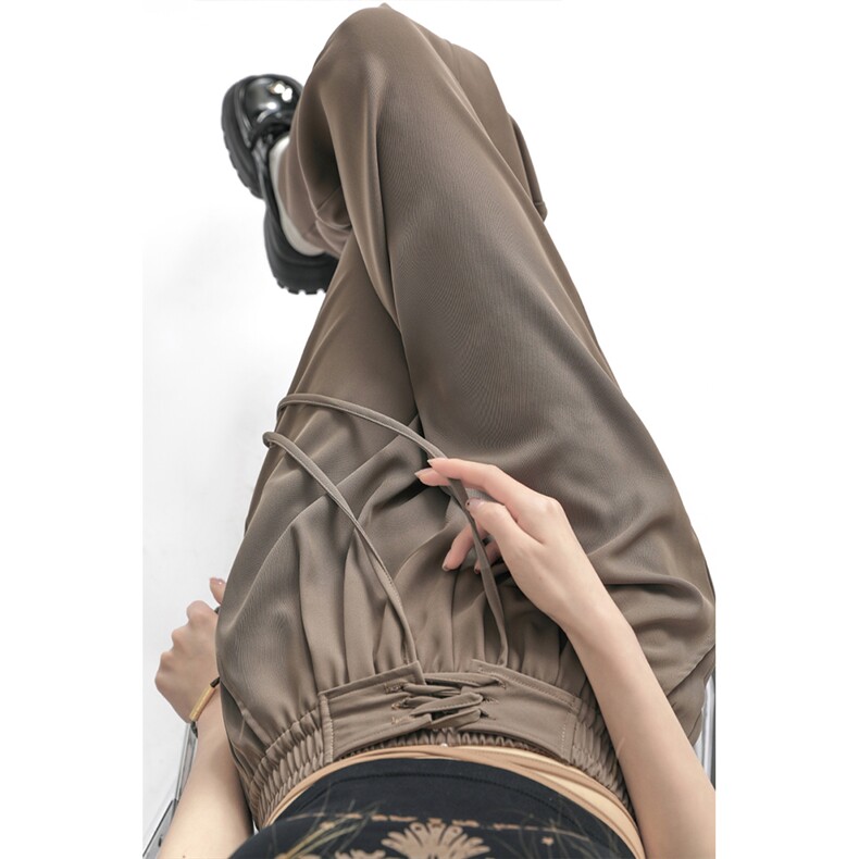 抖音品质宽松休闲直筒西裤高街美式垂感冰丝休闲裤子D18P50控68,男装西裤,电商A268