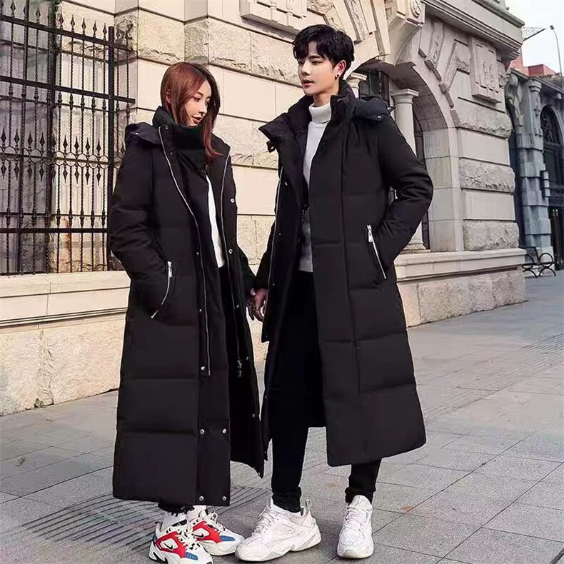 (网图)潮流纯色羽绒服白鸭绒加厚过膝情侣休闲313B-YJ098-P120,男装羽绒服,星座313B
