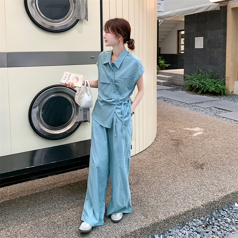高级感浅蓝色女神范套装2563P155K228,女装套装/套裙,2C029