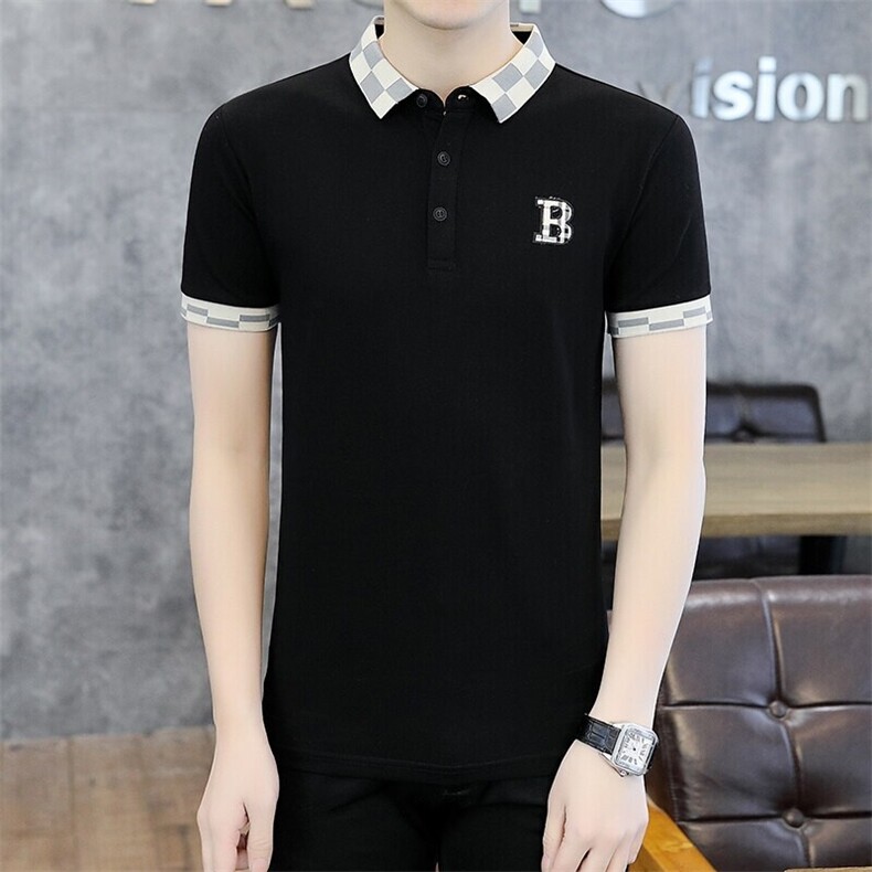 72908-P40翻领POLO男短袖T恤夏季潮牌休闲修身半袖衬衫领英伦,男装T恤,电商D310B-1