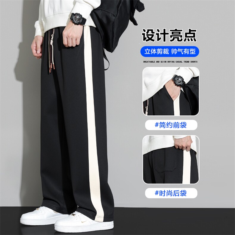 秋季大码男士M-8XL时尚休闲个性拼接直筒休闲裤 大码图片