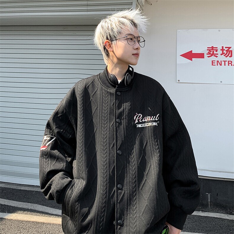 JK8802-P52美式春秋潮牌华夫格棒球服夹克现货,男装夹克,星座1503