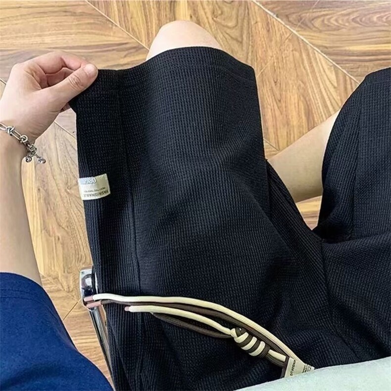 夏季华夫格潮牌短裤男款潮流中裤五分美式运动宽松休闲五分裤大码图片