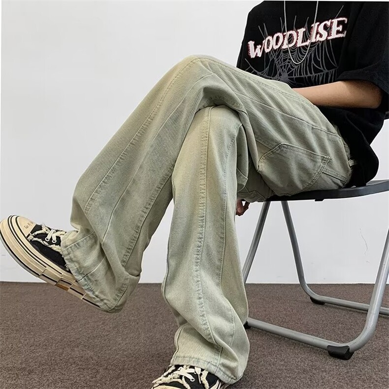 牛仔裤男高街帅韩版潮流直筒裤子2024夏季新款ins长裤RK1644-P45,男装牛仔裤,星座412-3