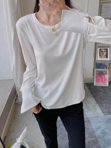 拼接衬衫袖S-M四色百搭打底，女装衬衫，尚映