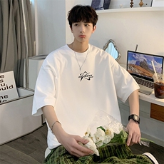 抖音得物二开现货220克夏装重磅美式高街宽松短袖t恤MT308，男装T恤，电商A486-1