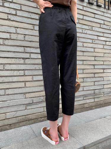 【现货】夏季新款弹力码休闲裤，女装休闲裤，淳·清衣社