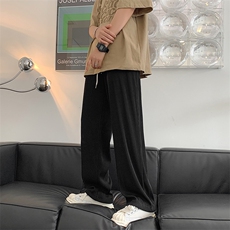 春夏季设计感冰丝凉感阔腿裤男薄款休闲直筒宽松裤子K6087-P26，男装休闲裤，星座512-2