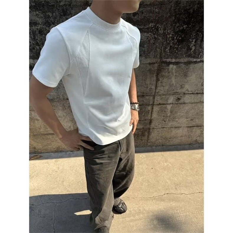 夏季新款重磅短袖男士正肩韩版休闲T恤简约百搭上衣LD9099-P28，男装T恤，星座1008
