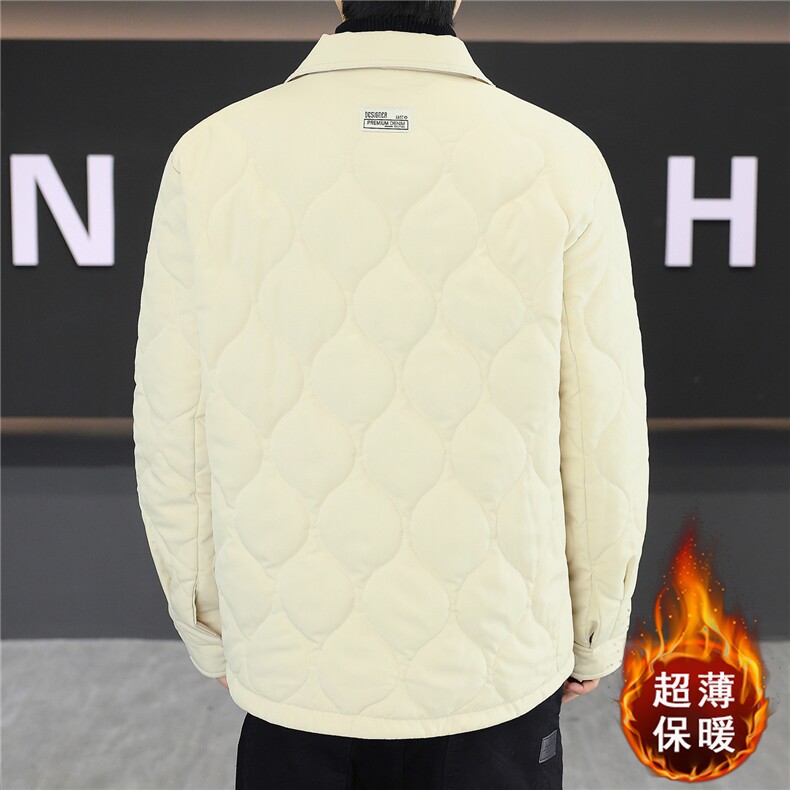 1018-MY921-P73秋冬新款男轻薄网格棉服外套休闲翻领百搭显瘦保暖,男装棉衣,星座1018